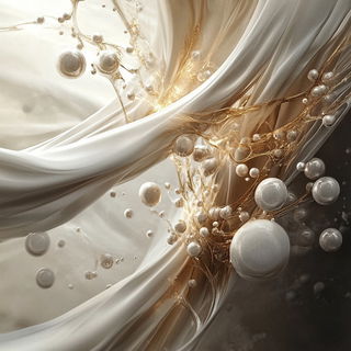 Bleached Ripplestitch style, Midjourney V6.1: abstract 3D render