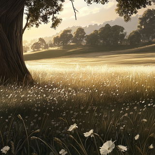 Bleached Ripplestitch style, Midjourney V6.1: realistic landscape photograph of quiet dawn