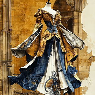 Lithocumulus style, Midjourney V6.1: haute-couture fashion outfit