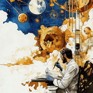 Lithocumulus style, Midjourney V6.1: editorial illustration for popular scientific magazine cover
