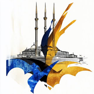 Lithocumulus style, Midjourney V6.1: bold minimalist logo design for Istanbul city municipal services
