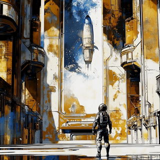 Lithocumulus style, Midjourney V6.1: cinematic shot from sci-fi movie
