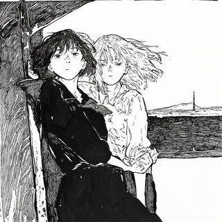 Odonatacolor style, Midjourney V6.1: black-and-white manga comic strip
