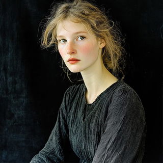 Odonatacolor style, Midjourney V6.1: photographic portrait of female protagonist