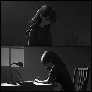 Quetzalcoil style, Midjourney V6.1: black-and-white manga comic strip