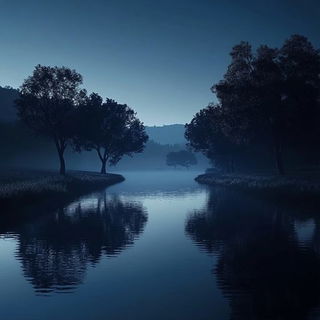 Quetzalcoil style, Midjourney V6.1: realistic landscape photograph of quiet dawn