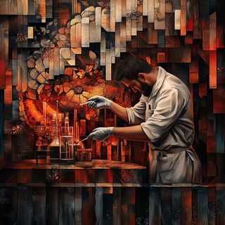 Catastrophlantern style, Midjourney V6.1: editorial illustration for popular scientific magazine cover