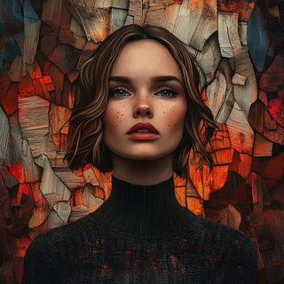 Catastrophlantern style, Midjourney V6.1: photographic portrait of female protagonist