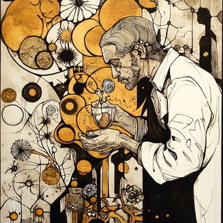 Embercut Maquette style, Midjourney V6.1: editorial illustration for popular scientific magazine cover