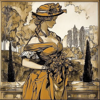 Embercut Maquette style, Midjourney V6.1: classical 18th-century oil painting