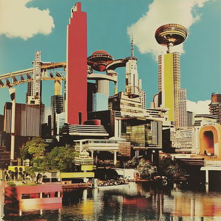 Grainway style, Midjourney V6.1: megacity with futuristic bioarchitecture