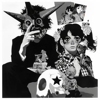 Grainway style, Midjourney V6.1: black-and-white manga comic strip