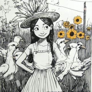 Ammonite Line Choir style, Midjourney V6.1: traditional folk art