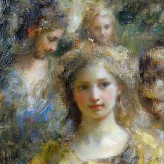 Ribbonsurge style, Midjourney V6.1: classical 18th-century oil painting