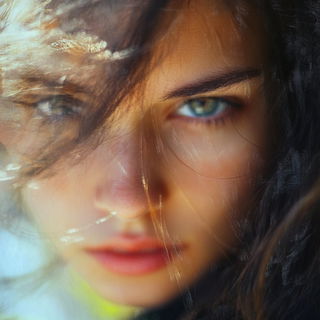 Ribbonsurge style, Midjourney V6.1: photographic portrait of female protagonist