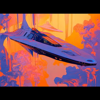 Giltless Wayfinding style, Midjourney V6.1: cinematic shot from sci-fi movie