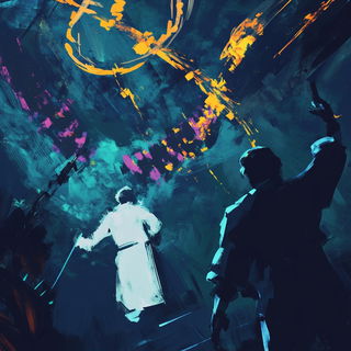 Bluepink Marblestory style, Midjourney V6.1: editorial illustration for popular scientific magazine cover