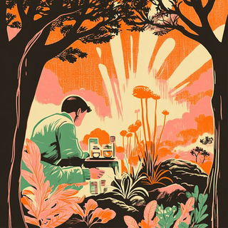 Broshure style, Midjourney V6.1: editorial illustration for popular scientific magazine cover
