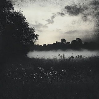 Mythopulp style, Midjourney V6.1: realistic landscape photograph of quiet dawn