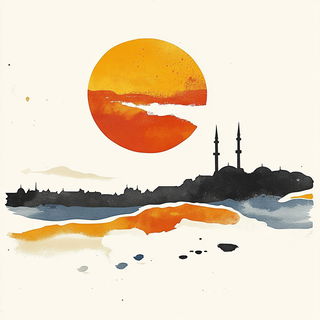 Cliffocollagism style, Midjourney V6.1: bold minimalist logo design for Istanbul city municipal services