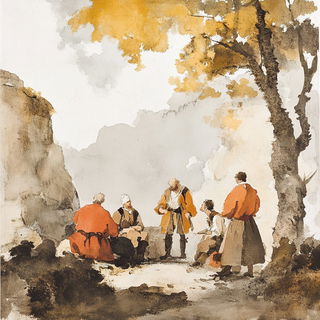 Cliffocollagism style, Midjourney V6.1: classical 18th-century oil painting