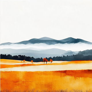 Cliffocollagism style, Midjourney V6.1: realistic landscape photograph of quiet dawn