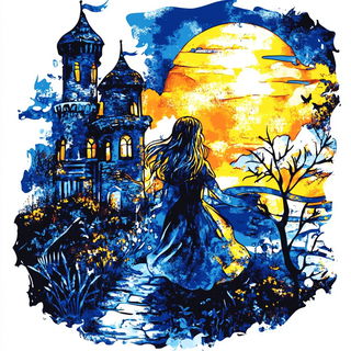 Anthraquinone Rosette style, Midjourney V6.1: retro fairy-tale illustration