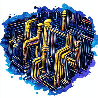 Anthraquinone Rosette style, Midjourney V6.1: technical infrastructure blueprint schematics
