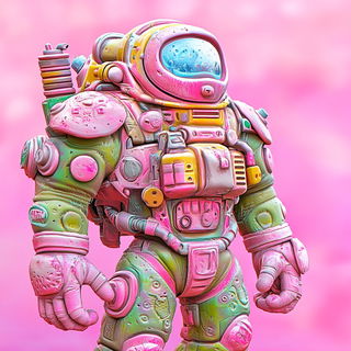 Orangeplate Perspektivism style, Midjourney V6.1: concept art character design of retropunk steam knight