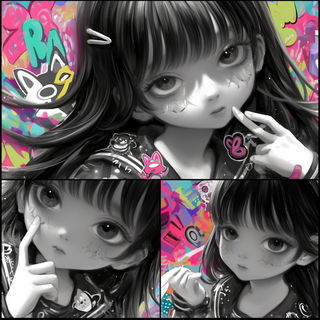 Orangeplate Perspektivism style, Midjourney V6.1: black-and-white manga comic strip