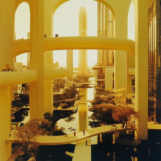 Nimbusclock style, Midjourney V6.1: megacity with futuristic bioarchitecture