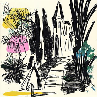 Inkbone Expanse style, Midjourney V6.1: retro fairy-tale illustration