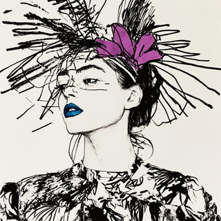 Inkbone Expanse style, Midjourney V6.1: haute-couture fashion outfit