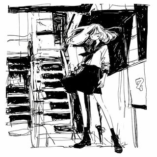 Inkbone Expanse style, Midjourney V6.1: black-and-white manga comic strip