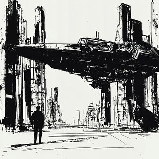 Inkbone Expanse style, Midjourney V6.1: cinematic shot from sci-fi movie
