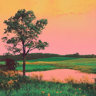 Calyx Staccato style, Midjourney V6.1: realistic landscape photograph of quiet dawn