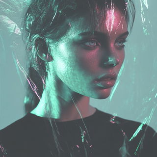 Needleweather style, Midjourney V6.1: photographic portrait of female protagonist