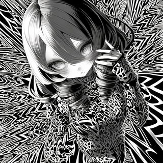 Visagevoid style, Midjourney V6.1: black-and-white manga comic strip