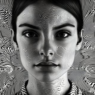 Visagevoid style, Midjourney V6.1: photographic portrait of female protagonist