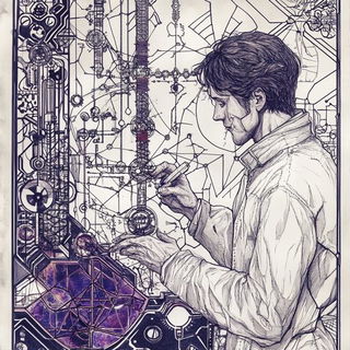 Crosshatch Baroque style, Midjourney V6.1: editorial illustration for popular scientific magazine cover