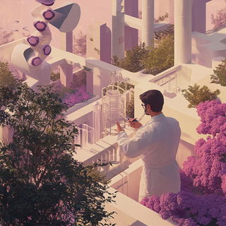 Vanishing Prism style, Midjourney V6.1: editorial illustration for popular scientific magazine cover