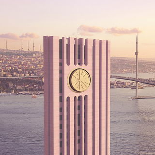 Vanishing Prism style, Midjourney V6.1: bold minimalist logo design for Istanbul city municipal services