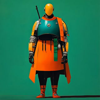 Stratacascade style, Midjourney V6.1: concept art character design of retropunk steam knight