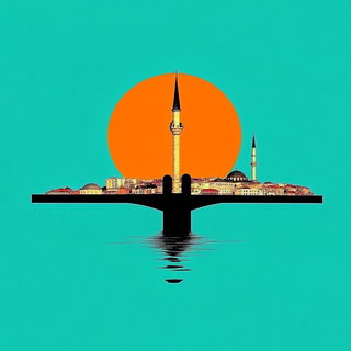 Stratacascade style, Midjourney V6.1: bold minimalist logo design for Istanbul city municipal services