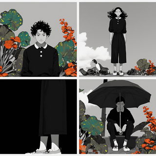 Stratacascade style, Midjourney V6.1: black-and-white manga comic strip