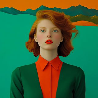 Stratacascade style, Midjourney V6.1: photographic portrait of female protagonist