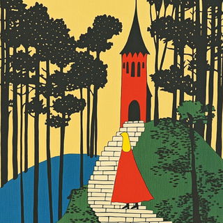 Crowscar Operatic style, Midjourney V6.1: retro fairy-tale illustration