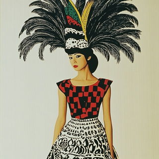 Crowscar Operatic style, Midjourney V6.1: haute-couture fashion outfit