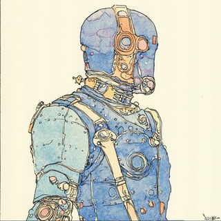 Cartoonwash style, Midjourney V6.1: concept art character design of retropunk steam knight