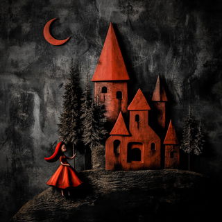 Chromafrontier style, Midjourney V6.1: retro fairy-tale illustration